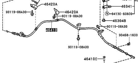 Cabo do freio de estacionamento dianteiro para Toyota Land Cruiser (J10)