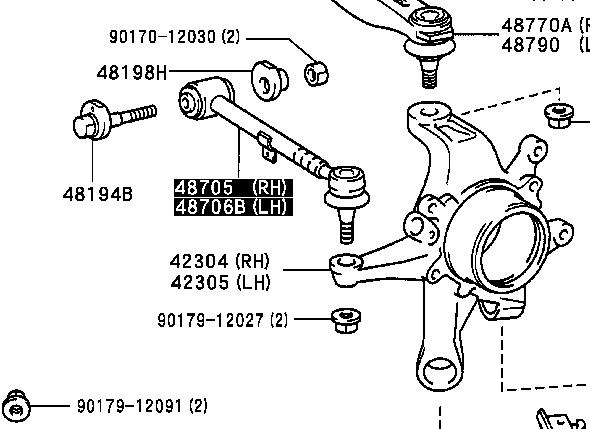 Barra transversal de suspensão traseira para Lexus GS (JZS160)