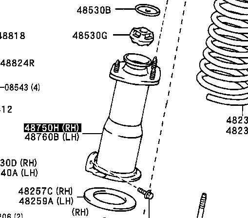 Suporte de amortecedor traseiro direito para Lexus GS (JZS160)