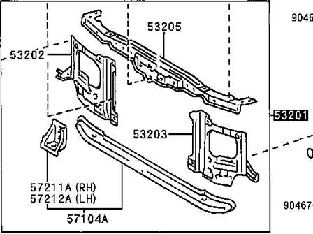 5320160051 Toyota suporte do radiador montado (painel de montagem de fixação das luzes)