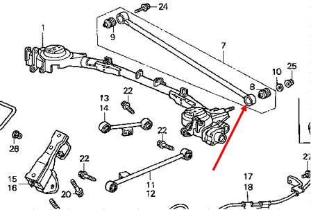 Bloco silencioso da barra Panhard (de suspensão traseira) 52361SF4003 Honda