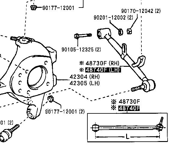 4874050010 Toyota barra transversal de suspensão traseira