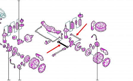 GE4T28620 Mazda braço oscilante transversal direito de suspensão traseira