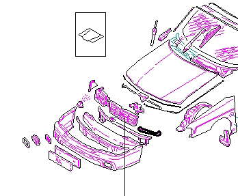 Ресничка (накладка) правой фары на Subaru Forester S10, SF
