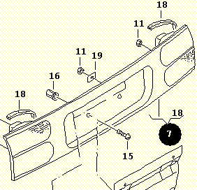 7M1945225AE VAG painel de fixação das luzes traceiras