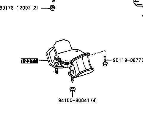 1237150200 Toyota Задняя подушка двигателя