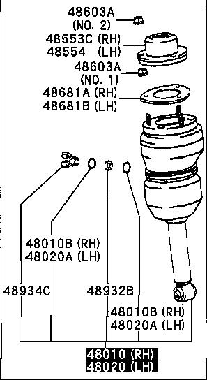 4801050110 Toyota amortecedor dianteiro