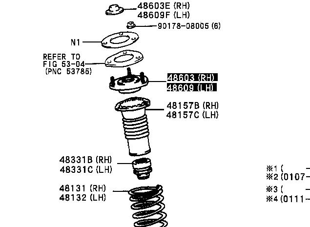 4868022030 Toyota suporte de amortecedor dianteiro