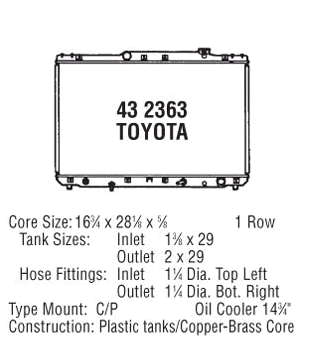 Radiador de esfriamento de motor para Toyota Camry (V10)