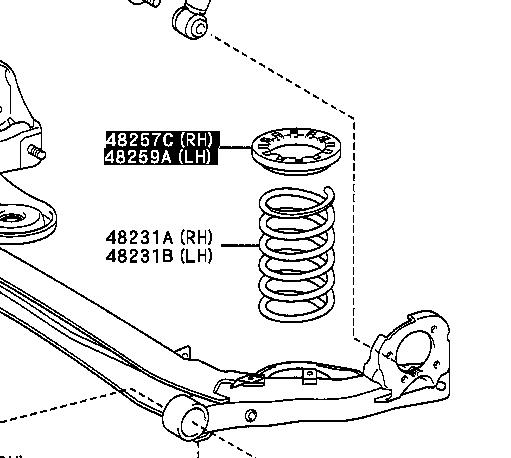 Espaçador (anel de borracha) da mola traseira superior para Toyota Avensis (LCM)