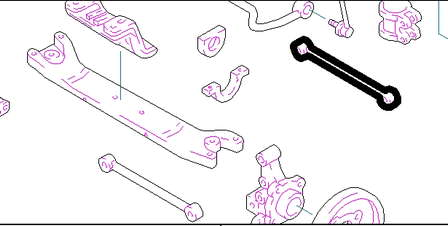 4873012210 Toyota barra transversal de suspensão traseira