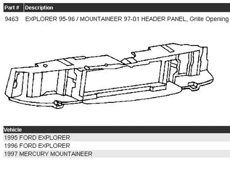 Суппорт радиатора в сборе (монтажная панель крепления фар) на Ford Explorer 