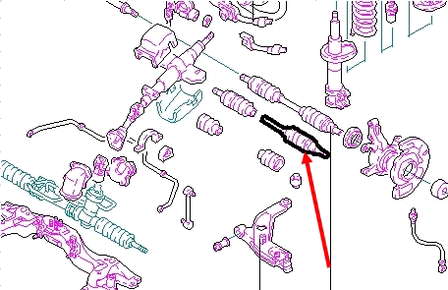 Junta homocinética externa dianteira direita FA5822510A Mazda