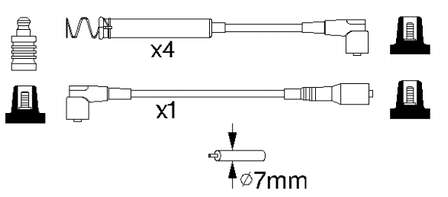 1612509 Opel fios de alta voltagem, kit
