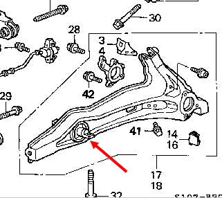 52370SH3G70 Honda bloco silencioso de braço oscilante traseiro longitudinal