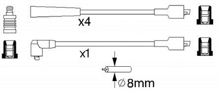 Fios de alta voltagem, kit 1202502 Ford