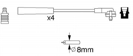 LS28 Champion fios de alta voltagem, kit