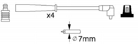 Fios de alta voltagem, kit 7742005 Fiat/Alfa/Lancia