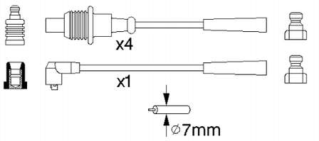 LS053 Champion fios de alta voltagem, kit