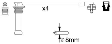 LS73 Champion fios de alta voltagem, kit