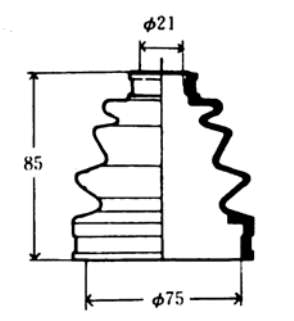 Bota de proteção externa de junta homocinética do semieixo dianteiro para Daihatsu Charade (G100, G101, G102)