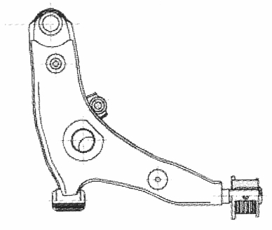 MB907164 Mitsubishi braço oscilante inferior direito de suspensão dianteira