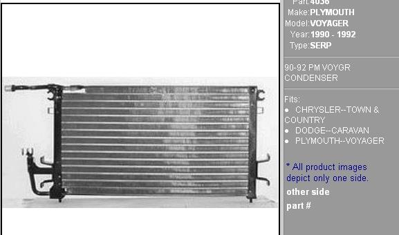 5012649AA Chrysler radiador de aparelho de ar condicionado