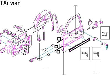 1046415 Ford moldura da porta traseira direita