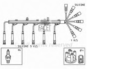 RC-BW224 NGK fios de alta voltagem, kit