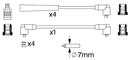 RC-SD1201 NGK fios de alta voltagem, kit