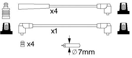 0900 NGK fios de alta voltagem, kit