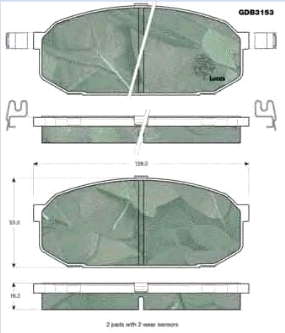 Передние тормозные колодки B0Y13323Z Mazda