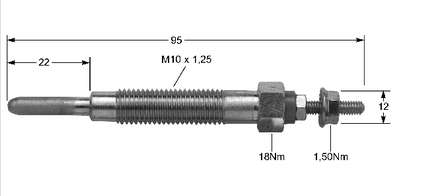 MD014997 Mitsubishi vela de incandescência