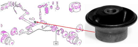 321501541 VAG bloco silencioso de viga traseira (de plataforma veicular)