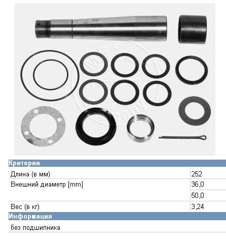 Ремкомплект шкворня поворотного кулака Volvo 3090266 цена, от 36.75 USD