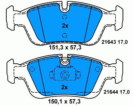 34111165555 BMW sapatas do freio dianteiras de disco