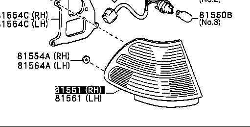 8155150110 Toyota lanterna traseira direita