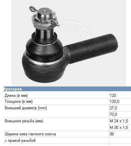 Наконечник поперечной рулевой тяги 81953016234 MAN