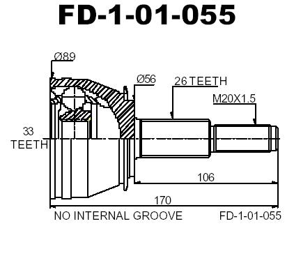 ШРУС наружный INTERPARTS FD101055A ШРУС наружный INTERPARTS FD101055A