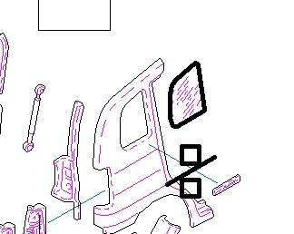 Vidro de carroçaria (da seção de bagagem) esquerdo para Hyundai Matrix (FC)