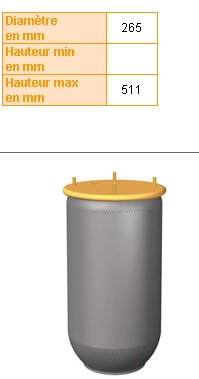 3813P Aktas coxim pneumático (suspensão de lâminas pneumática do eixo traseiro)