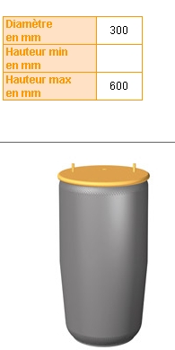 Coxim pneumático (suspensão de lâminas pneumática) do eixo 1016007 Diesel Technic