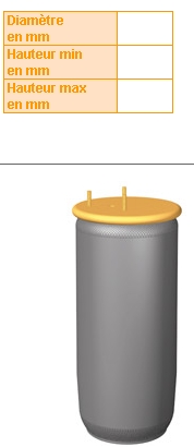 Coxim pneumático (suspensão de lâminas pneumática) do eixo SP55889 Sampa Otomotiv‏