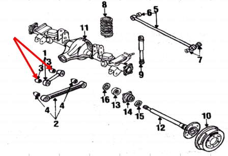 Bloco silencioso do braço oscilante superior traseiro longitudinal para Nissan Terrano (WD21)