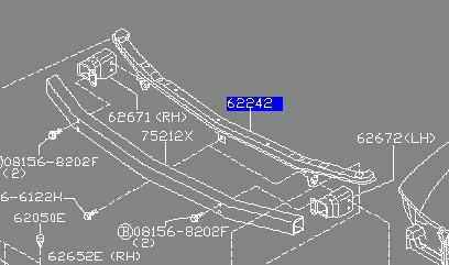 Усилитель переднего бампера 622909F530 Nissan