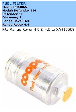 Топливный фильтр ESR4065 Rover