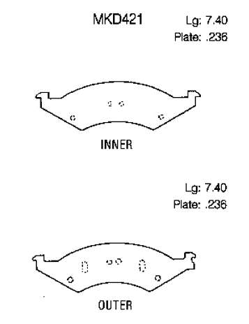 Передние тормозные колодки F4DZ2001C Ford