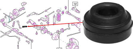 Сайлентблок растяжки переднего нижнего рычага 251407175A VAG