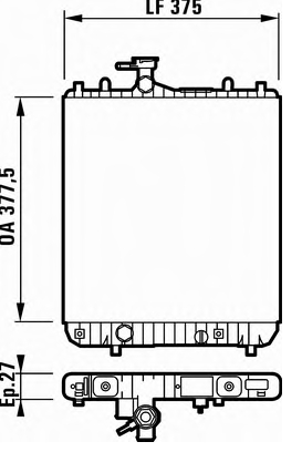 1300220 Opel radiador de esfriamento de motor