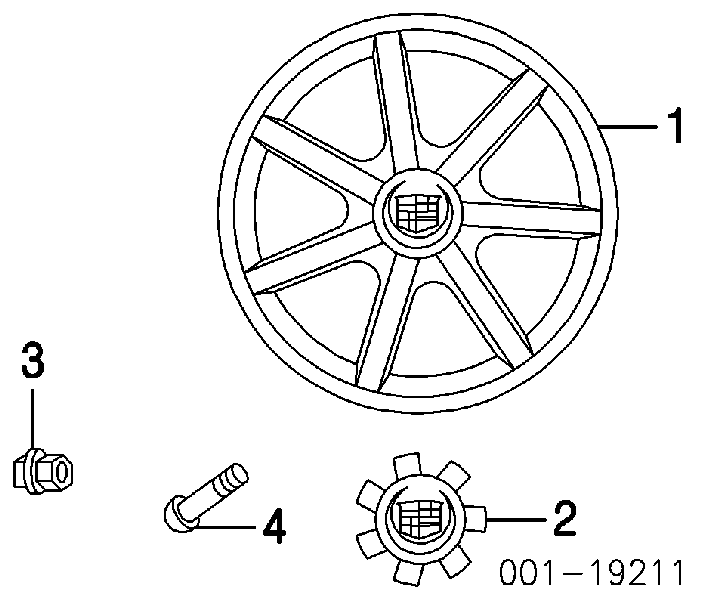 1008516 General Motors porca de roda